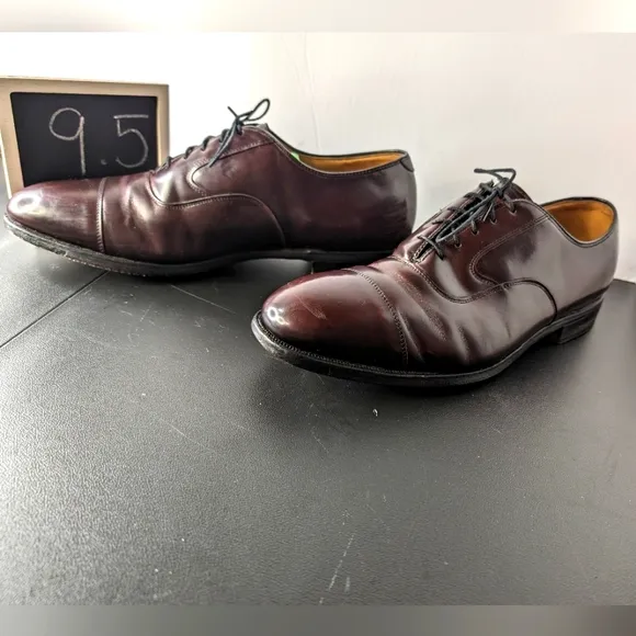 Johnston &amp; Murphy 9.5 lace up Cherry Wood leather classic oxfords