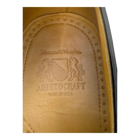 JOHNSTON &amp; MURPHY Captoe USA Aristocraft Burgundy Leather 10.5 D/B