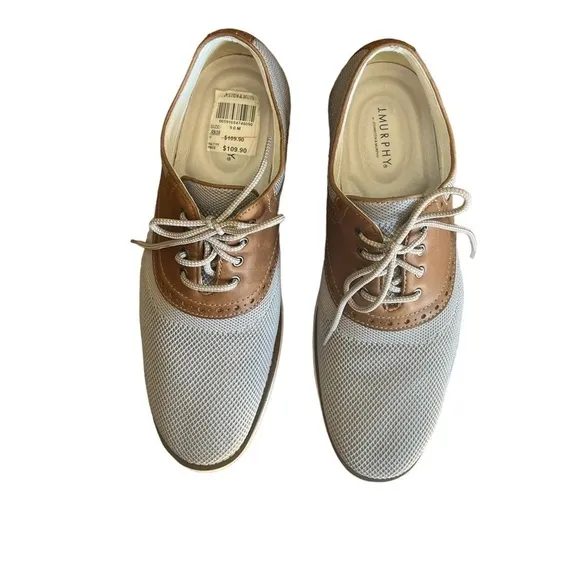 JOHNSTON &amp; MURPHY Gray Mesh and Brown Leather Saddle Oxfords Men’s Size 9​​​​​