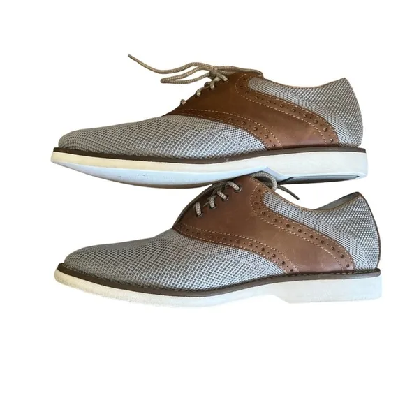 JOHNSTON &amp; MURPHY Gray Mesh and Brown Leather Saddle Oxfords Men’s Size 9​​​​​