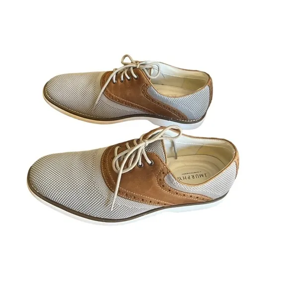 JOHNSTON &amp; MURPHY Gray Mesh and Brown Leather Saddle Oxfords Men’s Size 9​​​​​