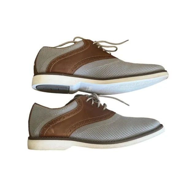 JOHNSTON &amp; MURPHY Gray Mesh and Brown Leather Saddle Oxfords Men’s Size 9​​​​​