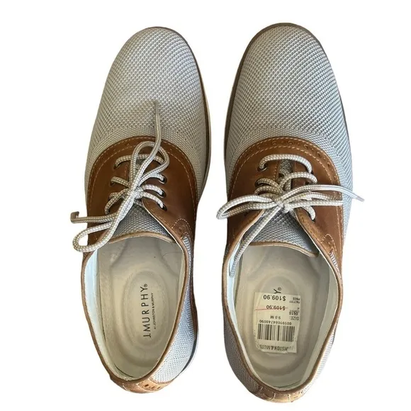 JOHNSTON &amp; MURPHY Gray Mesh and Brown Leather Saddle Oxfords Men’s Size 9​​​​​
