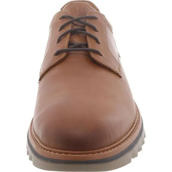 Johnston &amp; Murphy Mens Braydon Tan Leather Lightweight Oxfords Shoes NWOB