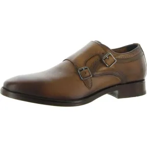 Johnston &amp; Murphy Mens Danridge Brown Leather Double Buckle Oxfords Shoes NWOB