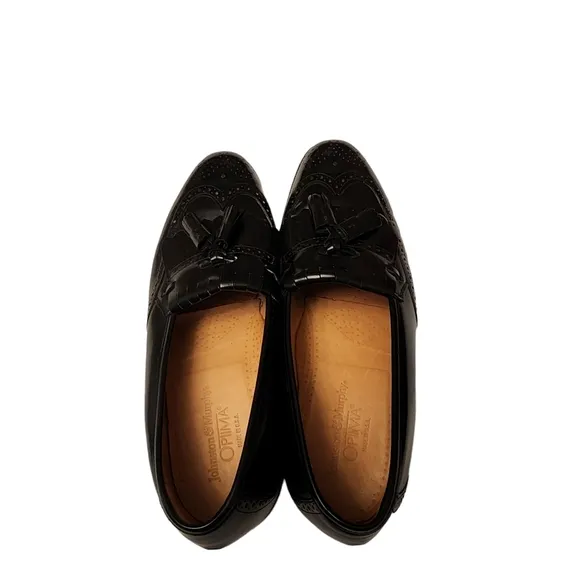 Johnston &amp; Murphy Optima Black Leather Tassle Oxfords Shoes