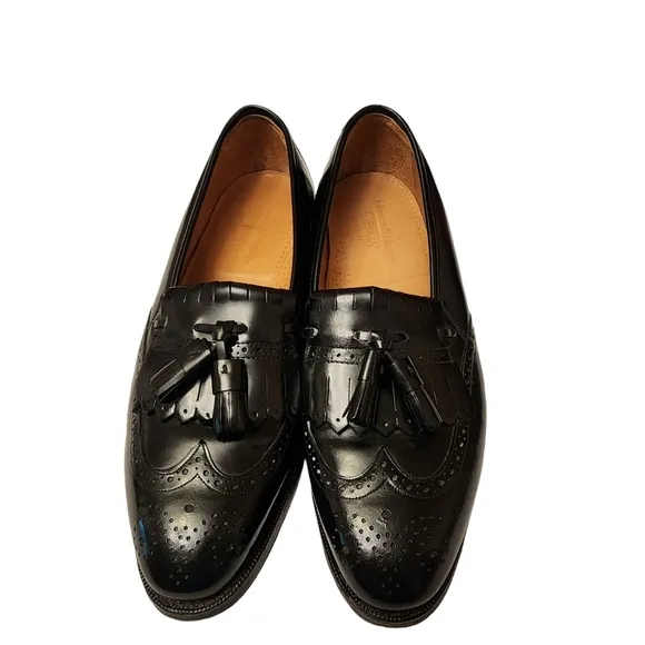 Johnston &amp; Murphy Optima Black Leather Tassle Oxfords Shoes