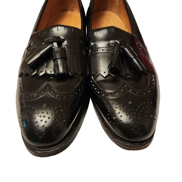 Johnston &amp; Murphy Optima Black Leather Tassle Oxfords Shoes