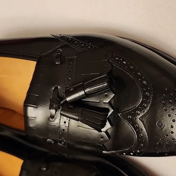 Johnston &amp; Murphy Optima Black Leather Tassle Oxfords Shoes