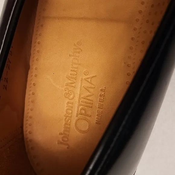 Johnston &amp; Murphy Optima Black Leather Tassle Oxfords Shoes