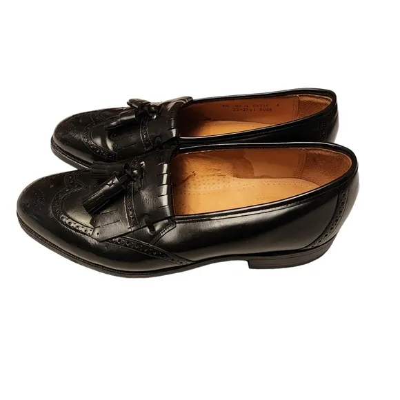 Johnston &amp; Murphy Optima Black Leather Tassle Oxfords Shoes