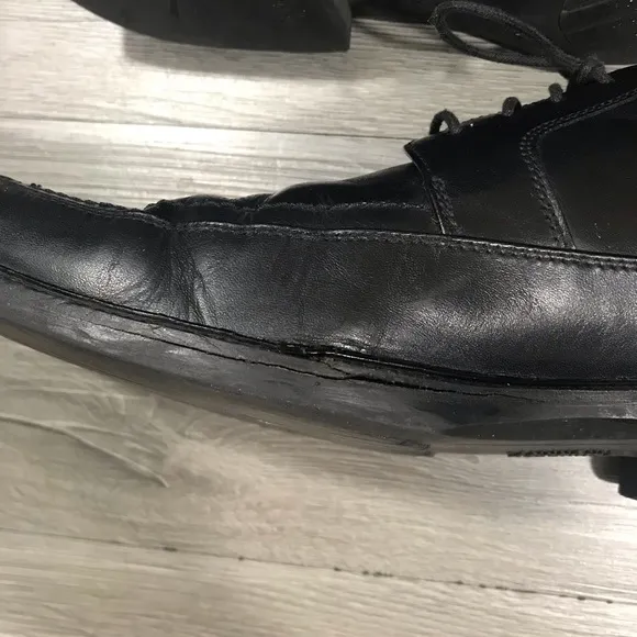 Johnston &amp; Murphy size 12.5 Waterproof Black Leathet Stanton Lace Oxfords