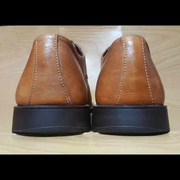 Johnston &amp; Murphy Tan Leather Oxfords Shoes 9 M