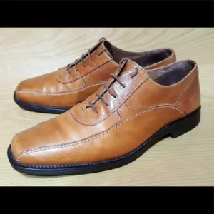 Johnston &amp; Murphy Tan Leather Oxfords Shoes 9 M