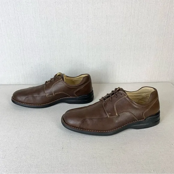 Johnston &amp; Murphy~Men’s ‘Shuler‎ Bicycle’ Brown Sheepskin Leather Oxfords~Sz 9