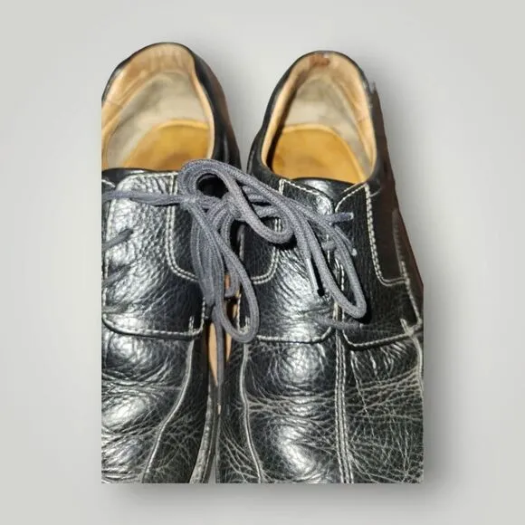 Johnston &amp; Murphy Shuler Bicycle Oxfords Leather 20-7222 Black Lace up size 10