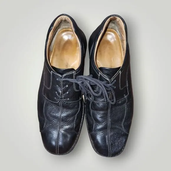 Johnston &amp; Murphy Shuler Bicycle Oxfords Leather 20-7222 Black Lace up size 10