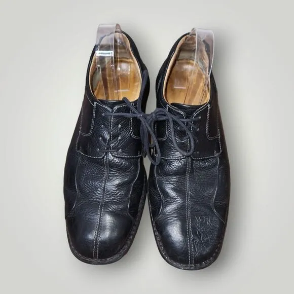 Johnston &amp; Murphy Shuler Bicycle Oxfords Leather 20-7222 Black Lace up size 10