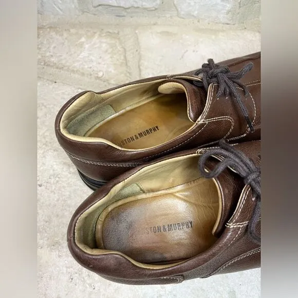 Johnston &amp; Murphy Shuler Bicycle dark brown Oxfords sz 11.5