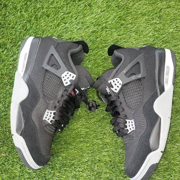 Jordan 4 Black Canvas Sneakers Iconic Design