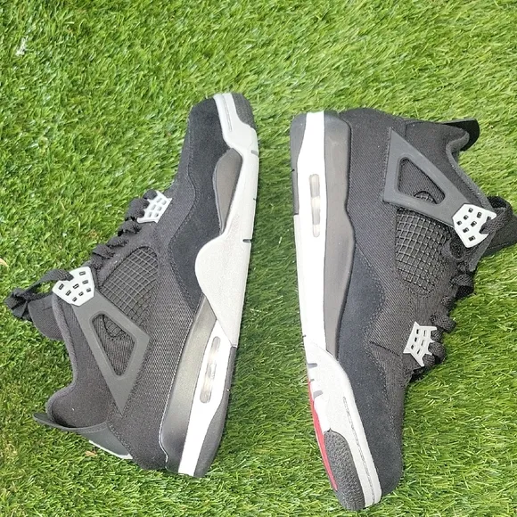 Jordan 4 Black Canvas Sneakers Iconic Design