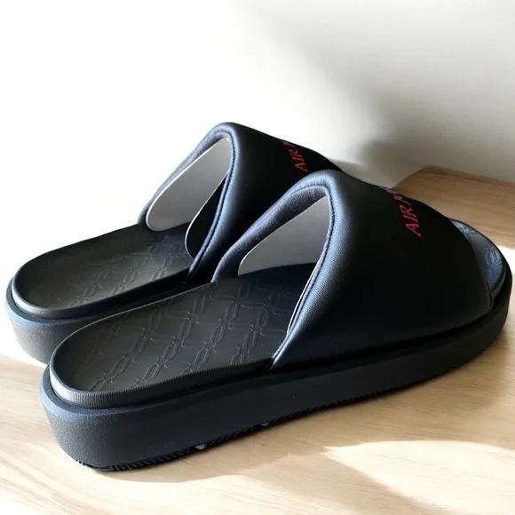 JORDAN SOPHIA SLIDES MULE Size 11 Black Red AIR JORDAN Letters Gothic Gorpcore