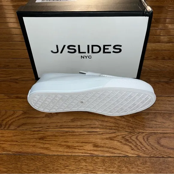 J/Slides Gigijs Slip On Shoes White Leather Women’s Size 11 Platform Sole