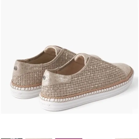 J/Slides Kayla Leather Slip On Sneaker Gold