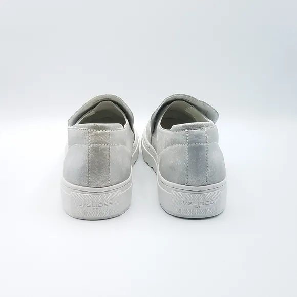J/Slides Perrie Slip On Shoes Size 8.5 Silver