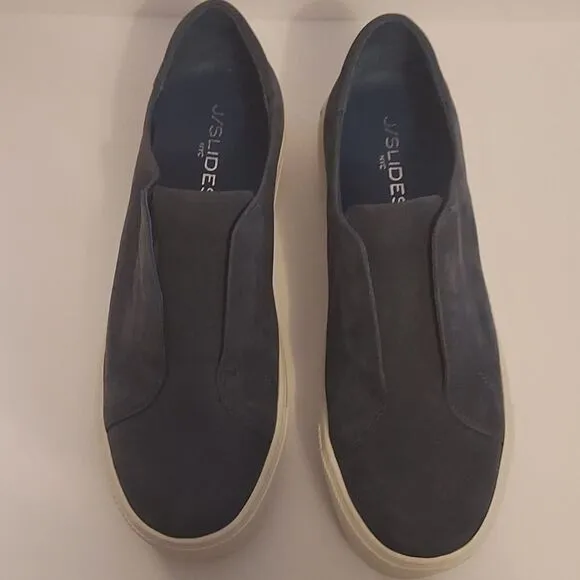 J/Slides Slip On Sneaker Blue Size 7 Leather
