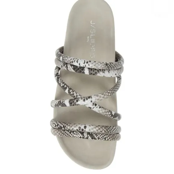 J/SLIDES TESS EMBOSSED STRAPPY SLIDE SANDAL SZ 6.5- NIB!
