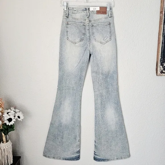 Judy Blue Mid Rise Vintage Light Wash Flare Jeans Classic Retro Various NEW