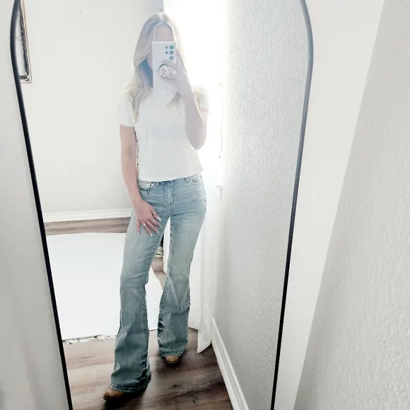 Judy Blue Mid Rise Vintage Light Wash Flare Jeans Classic Retro Various NEW