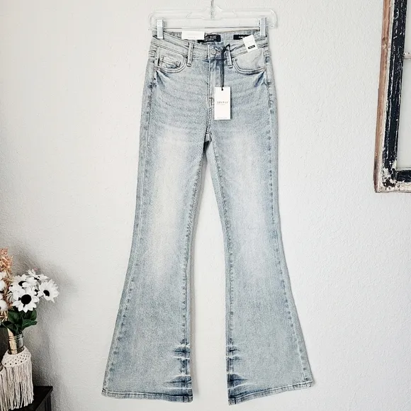 Judy Blue Mid Rise Vintage Light Wash Flare Jeans Classic Retro Various NEW