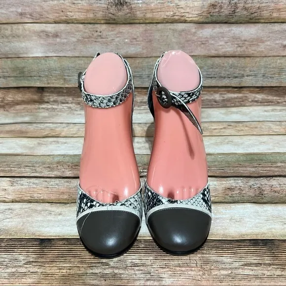 Just Cavalie Snike Print Block Heels