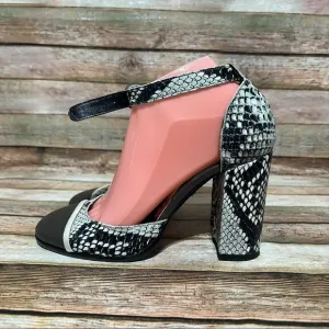 Just Cavalie Snike Print Block Heels
