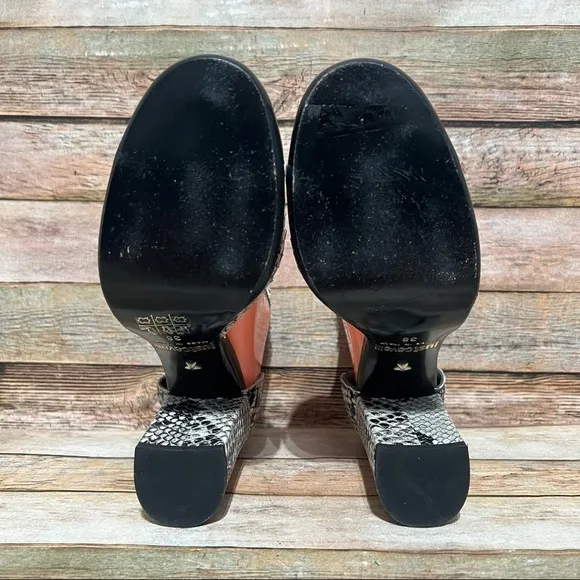 Just Cavalie Snike Print Block Heels