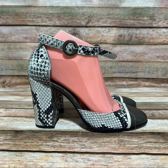 Just Cavalie Snike Print Block Heels