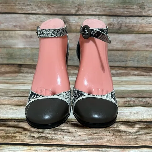 Just Cavalie Snike Print Block Heels