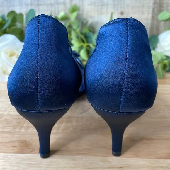 Karen Scott Womens Maralyn Open Toe Evening Heels Navy 10 M
