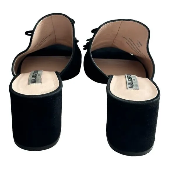 Karl Lagerfeld Holly Suede Sandal Heels Black Size 7.5