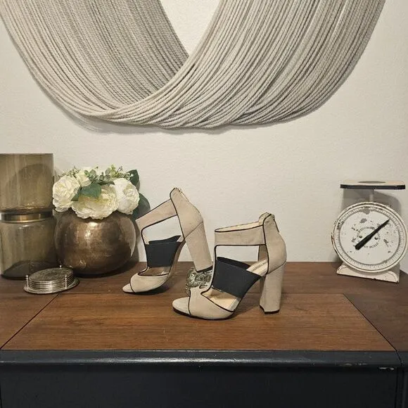 Karl Lagerfeld Paris &quot;Rosalie&quot; Open Toe Heels Sz 7.5