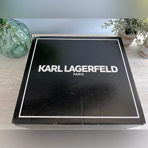 Karl Lagerfeld Paris Womens Maeva Embellished Buckle White