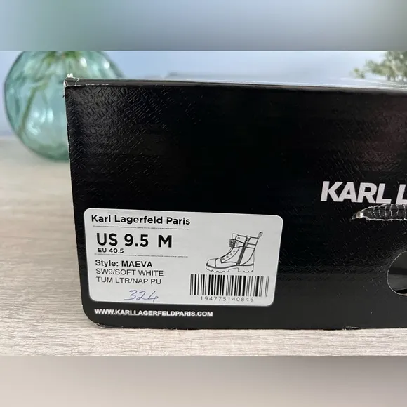 Karl Lagerfeld Paris Womens Maeva Embellished Buckle White