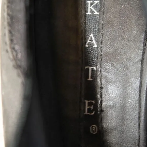 Kate Italy Made Womens 35 5 Nubuck Leather Lace Up Oxfords Heels Vintage Excelle