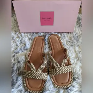 Kate Spade Captain's Cord Slide Sandals With Box