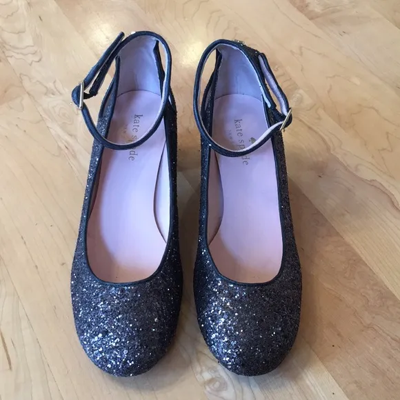 Kate Spade Glitter Block Heels