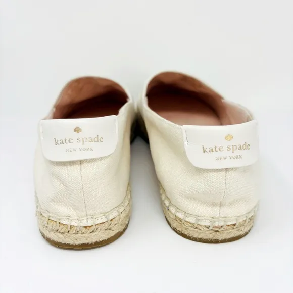 KATE SPADE Gramercy Cream Espadrille Canvas Slip On Sneaker 9.5