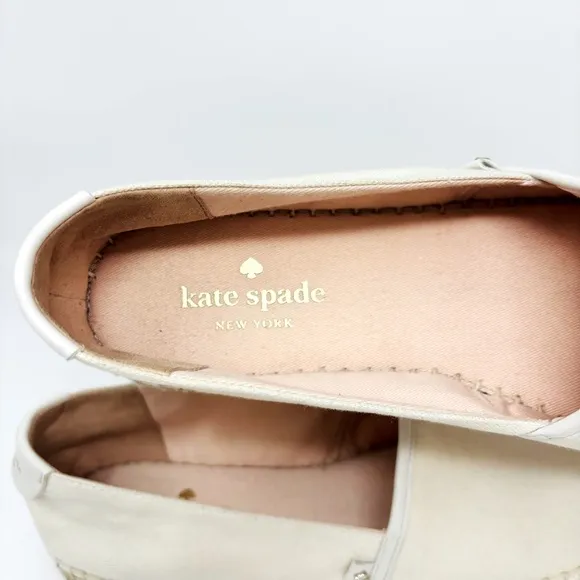 KATE SPADE Gramercy Cream Espadrille Canvas Slip On Sneaker 9.5