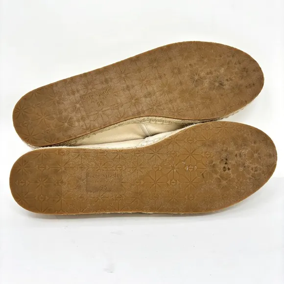 KATE SPADE Gramercy Cream Espadrille Canvas Slip On Sneaker 9.5